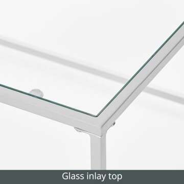 mDesign Modern Glass Coffee Table for Versatile Living