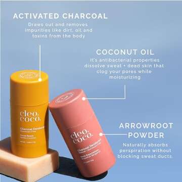 Cleo+Coco Natural Deodorant with Coconut Oil for 24-Hour Freshness