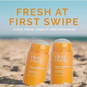 Cleo+Coco Natural Deodorant with Coconut Oil for 24-Hour Freshness