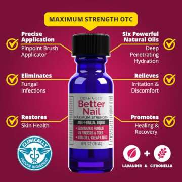Better Nail - Treatment for Fungus Under & Around the Nail - Maximum Strength, 25% Anti Fungal Solution for Nail Support, Nail Restoring