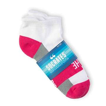 Gone For a Run Inspirational Ankle Socks for Women - Affirmation - Fun Running Socks - Runners Gifts & Motivation - She Believed She Could (Fuchsia)