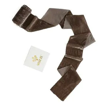 MEEDEE 3 Inch Brown Velvet Ribbon for Elegant Decor
