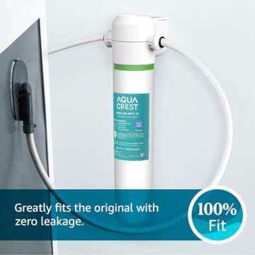 AQUA CREST FQK1K Under Sink Water Filter, 1350 Gallons, Replacement for GE FQK1K, FQK2J, GXK185K and...