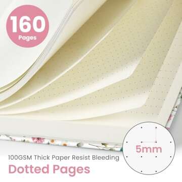 Bullet Dotted Journal Notebook for Women & Men - 160 Pages Premium A5 Writing Journal