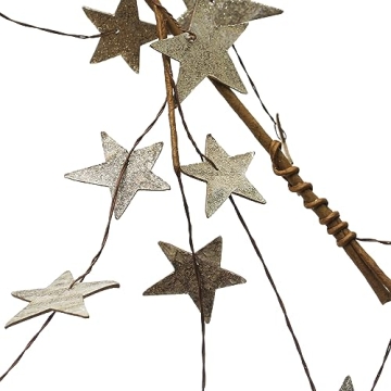Enchanting Platinum Glitter Star Garland for Holidays