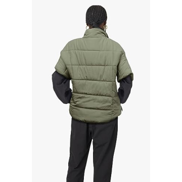 Waitfairy Women's Winter Vest Lightweight Cap Sleeve Warm Outerwear Puffer Vest Padded Gilet Basil S