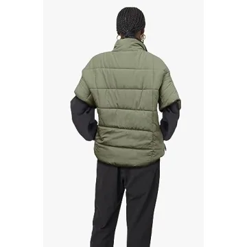 Waitfairy Women's Winter Vest Lightweight Cap Sleeve Warm Outerwear Puffer Vest Padded Gilet Basil S