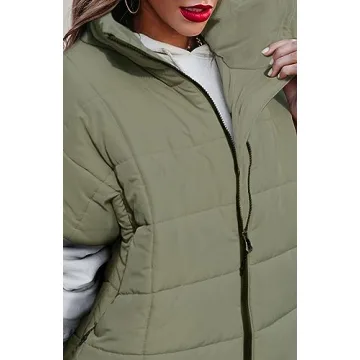 Waitfairy Women's Winter Vest Lightweight Cap Sleeve Warm Outerwear Puffer Vest Padded Gilet Basil S