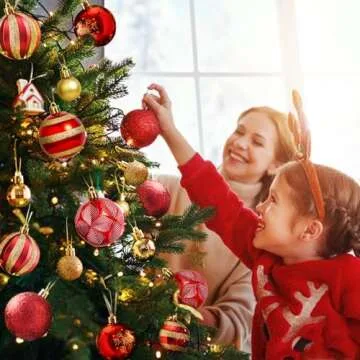 44PCS Christmas Balls Ornaments Set: Red and Gold Decorations Christmas Ball 2025 Xmas Tree Shatterproof Hanging Gifts for Womens Men Holiday Party Indoor Outdoor 10 Style