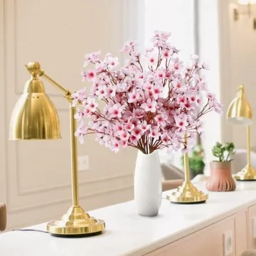 Sggvecsy 6 Pcs Artificial Cherry Blossom Flowers for Decor