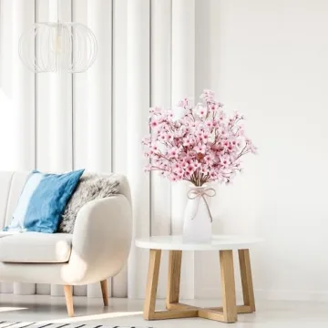 Sggvecsy 6 Pcs Artificial Cherry Blossom Flowers for Decor