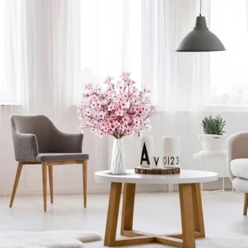 Sggvecsy 6 Pcs Artificial Cherry Blossom Flowers for Decor