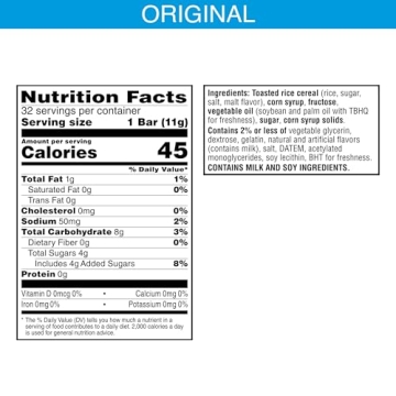 Rice Krispies Treats Crispy Mini Marshmallow Squares - 32 Bars for Family Fun