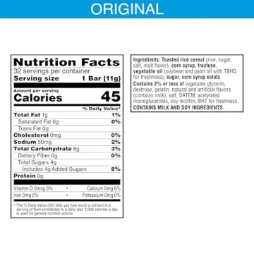 Rice Krispies Treats Crispy Mini Marshmallow Squares - 32 Bars for Family Fun