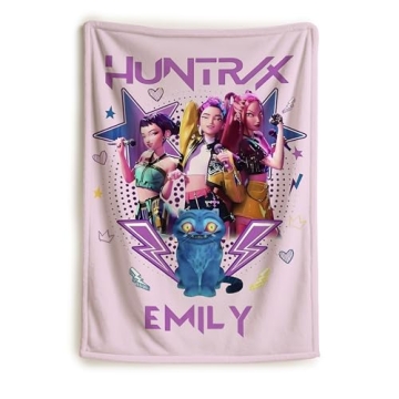 Weddy Custom Huntrix Blanket – Demon Hunters Movie Graphic Throw Blanket, Fantasy Anime Film Beddi...