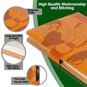 The Amazing Office World Map Refillable Journal – 5x8 Writing Notebook with Strong Clasp and 200 Lined Pages | Personal Diary, Travel Journal, or Gift for Women and Men