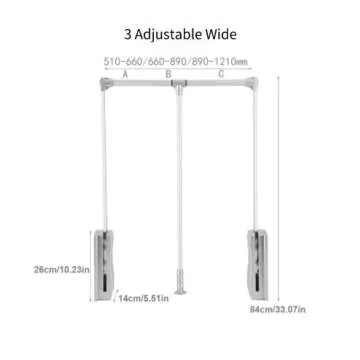 Nisorpa Adjustable Pull Down Closet Rod for Easy Access