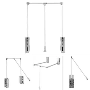 Nisorpa Adjustable Pull Down Closet Rod for Easy Access