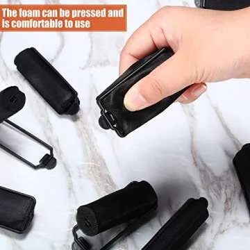 40 Pieces Sponge Hair Rollers Satin Rollers Silk Foam Rollers Women Hair Curlers with Duck Teeth Clips for Hairdressing Styling(Multi-size,Black)