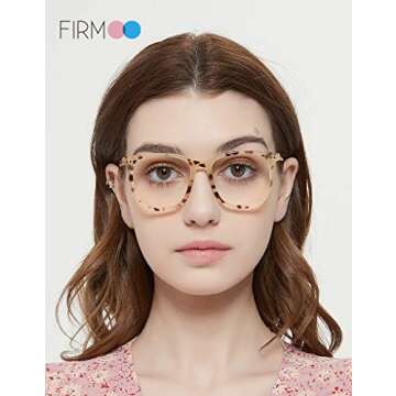 Firmoo Oversize Blue Light Blocking Glasses, Anti Headache Anti Eye Strain UV Cut, Computer Glasses ...