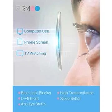 Firmoo Oversize Blue Light Blocking Glasses, Anti Headache Anti Eye Strain UV Cut, Computer Glasses Blue Light Filter Glasses for Digital Screens (Ivory Brown)