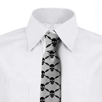 Ambesonne Halloween Skulls Necktie - Stylish and Fun