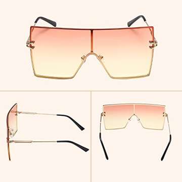GUVIVI Futuristic Oversized Wrap-Around Sunglasses for All