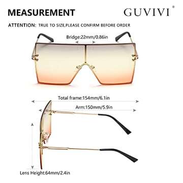 GUVIVI Futuristic Oversized Wrap-Around Sunglasses for All