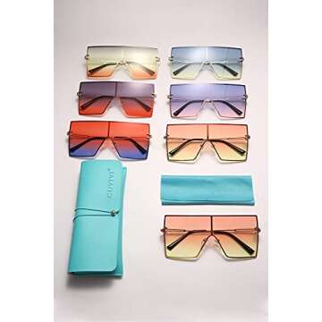 GUVIVI Futuristic Oversized Wrap-Around Sunglasses for All
