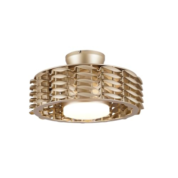 Todays Fans Bladeless Ceiling Fan with Lights & Remote – Oceano 23" Downrod or Flush Ceiling Fan w...