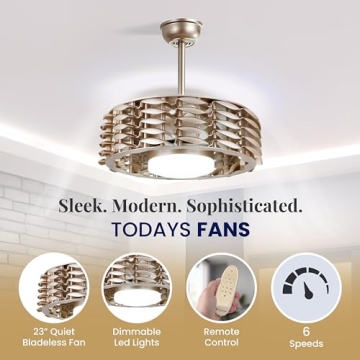 OCEANO Bladeless Ceiling Fan with Lights & Remote 23"