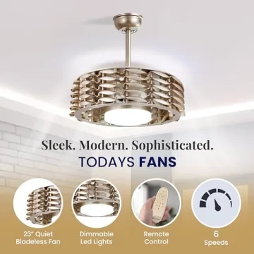 OCEANO Bladeless Ceiling Fan with Lights & Remote 23"