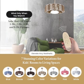 OCEANO Bladeless Ceiling Fan with Lights & Remote 23"