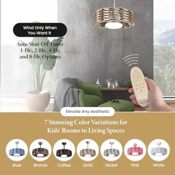 OCEANO Bladeless Ceiling Fan with Lights & Remote 23"