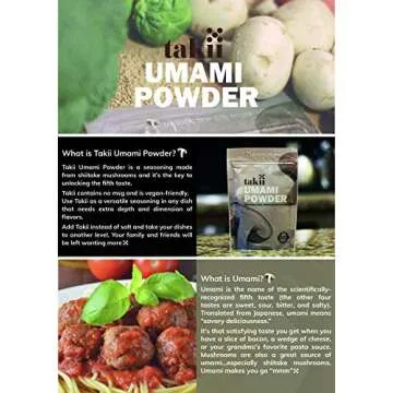 Takii Umami Powder, Made from Shiitake Mushrooms, Add Instant Flavor and Depth to All Your Favorite Dishes (1 Pack - 3.5 Ounce Pouch)