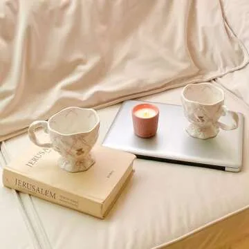 Adorable Kawaii Ceramic Mug with Bow and Bear Design