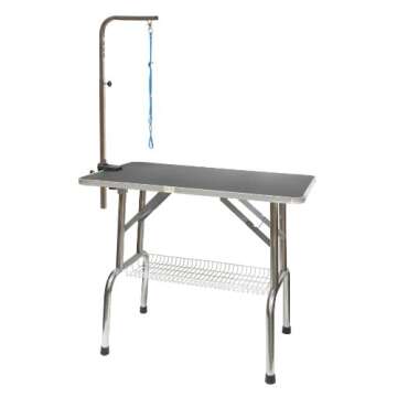 Sturdy Stainless Steel Dog Grooming Table for Home Use