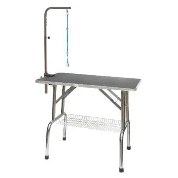 Sturdy Stainless Steel Dog Grooming Table for Home Use