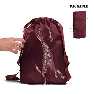 ZOORON Waterproof Drawstring Gym Backpack for All Activities