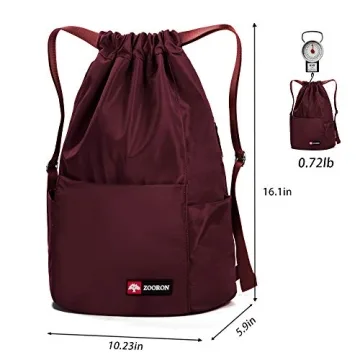 ZOORON Waterproof Drawstring Gym Backpack for All Activities