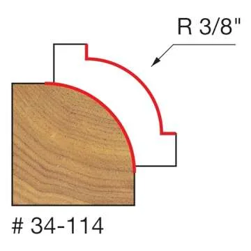 Freud 34-114 3/8" Radius Rounding Over Bit for Precision Woodworking