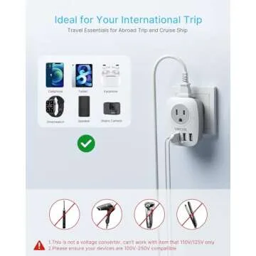 2 Pack Switzerland Plug Adapter,VINTAR Type J Adapter Switzerland with 1 USB C,3 USB Ports and 2 American Outlets, 6 in 1 Swiss Power Adapter for US to Switzerland, Rwanda, Liechtenstein