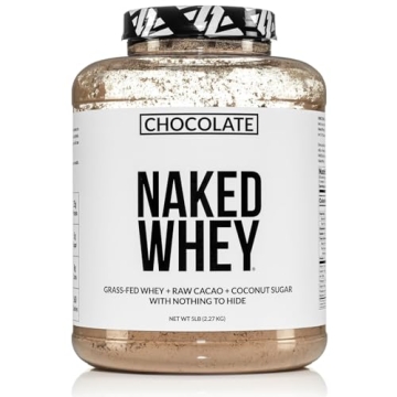 Naked Whey Protein Supplement Powder, Chocolate, GMO Free, Soy Free, Gluten Free Aid Muscle Growth a...