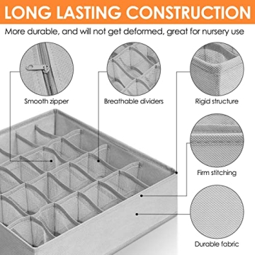6 Pack Drawer Organizers for Socks and Underwear