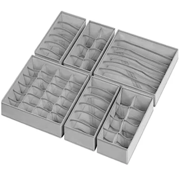 6 Pack Drawer Organizers for Socks and Underwear