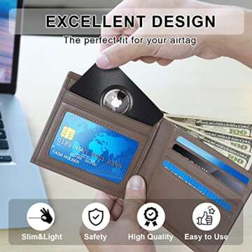 2 Pack Airtag Wallet Holder, Ultra Thin Airtag Wallet Card Case Cover, Light Airtag Wallet Holder fo...
