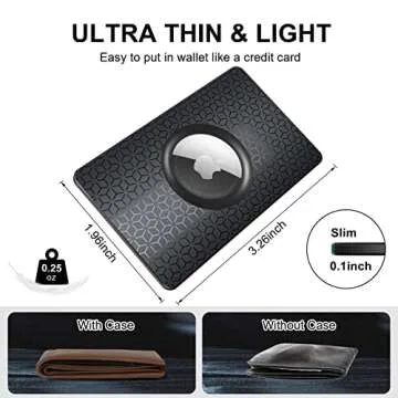 2 Pack Airtag Wallet Holder, Ultra Thin Airtag Wallet Card Case Cover, Light Airtag Wallet Holder for Apple AirTag, Airtag Card Holder for Wallet, Badge, Air Tag Case Accessories