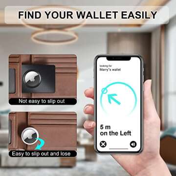 2 Pack Airtag Wallet Holder, Ultra Thin Airtag Wallet Card Case Cover, Light Airtag Wallet Holder for Apple AirTag, Airtag Card Holder for Wallet, Badge, Air Tag Case Accessories