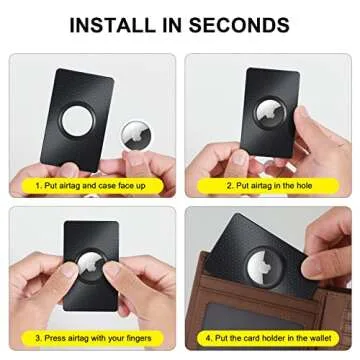 2 Pack Airtag Wallet Holder, Ultra Thin Airtag Wallet Card Case Cover, Light Airtag Wallet Holder for Apple AirTag, Airtag Card Holder for Wallet, Badge, Air Tag Case Accessories