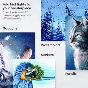 ARTEZA 12 Pack White Gel Pens - Perfect for Artists